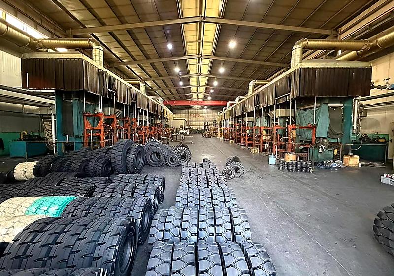 JABIL solid tyre factory floor – finished tyre production and storage